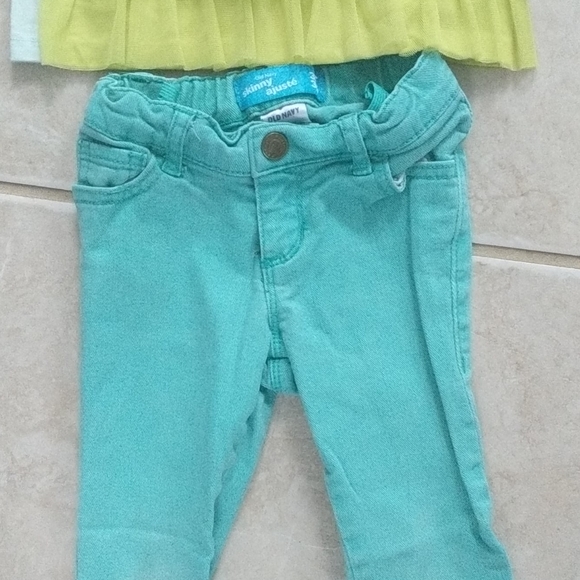 Girls 3t aqua set jeans and tank - Picture 2 of 6